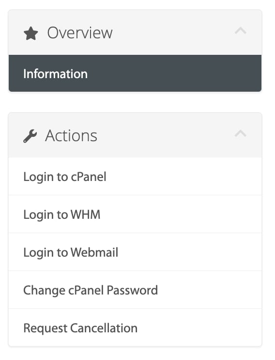 A2 Hosting's cPanel User Interface.